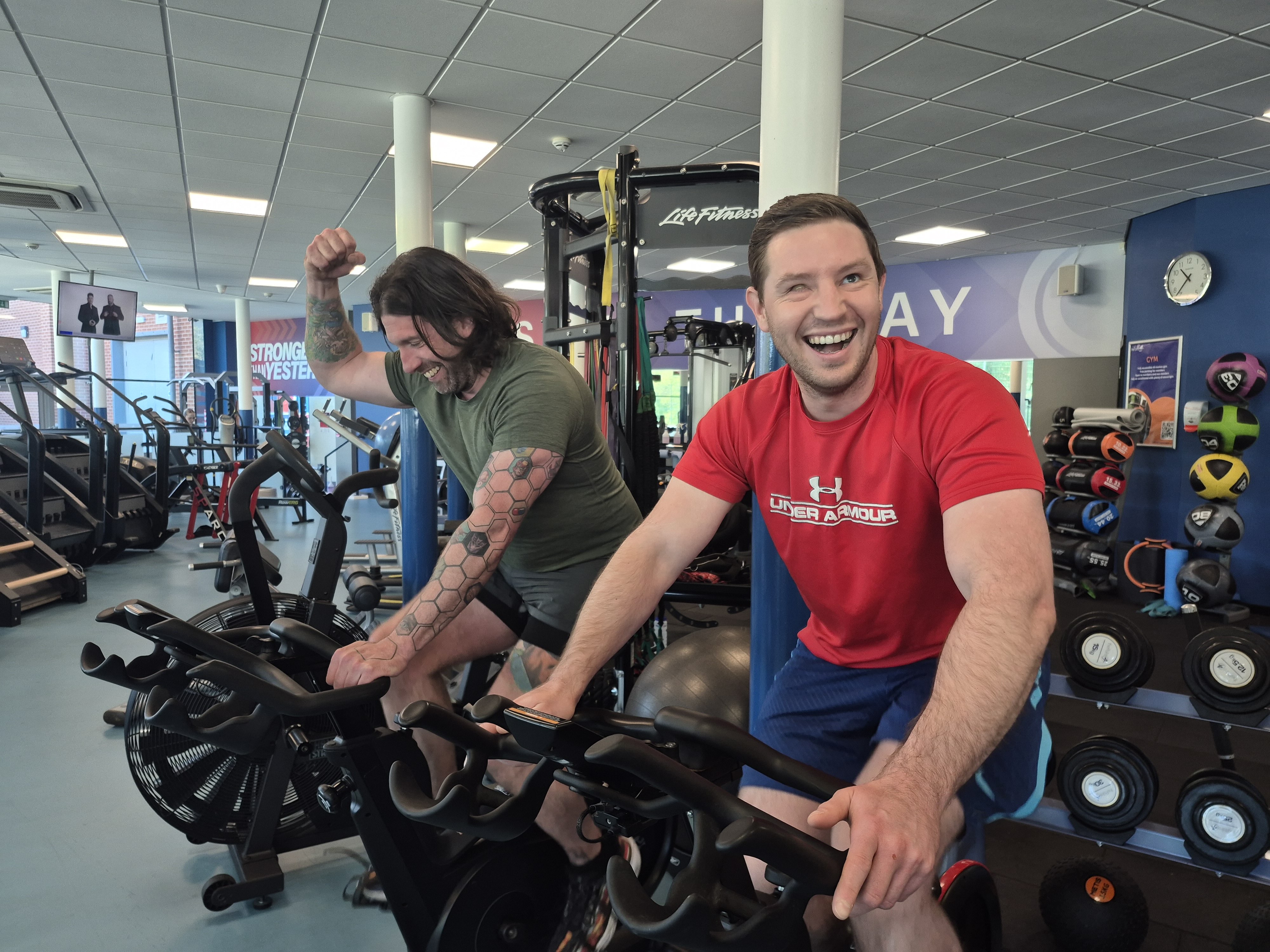 ePoint4 gym training on exercise bikes