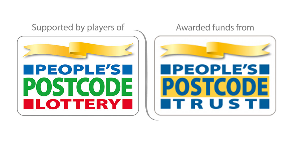 people's postcode lottery and trust multi coloured logos 